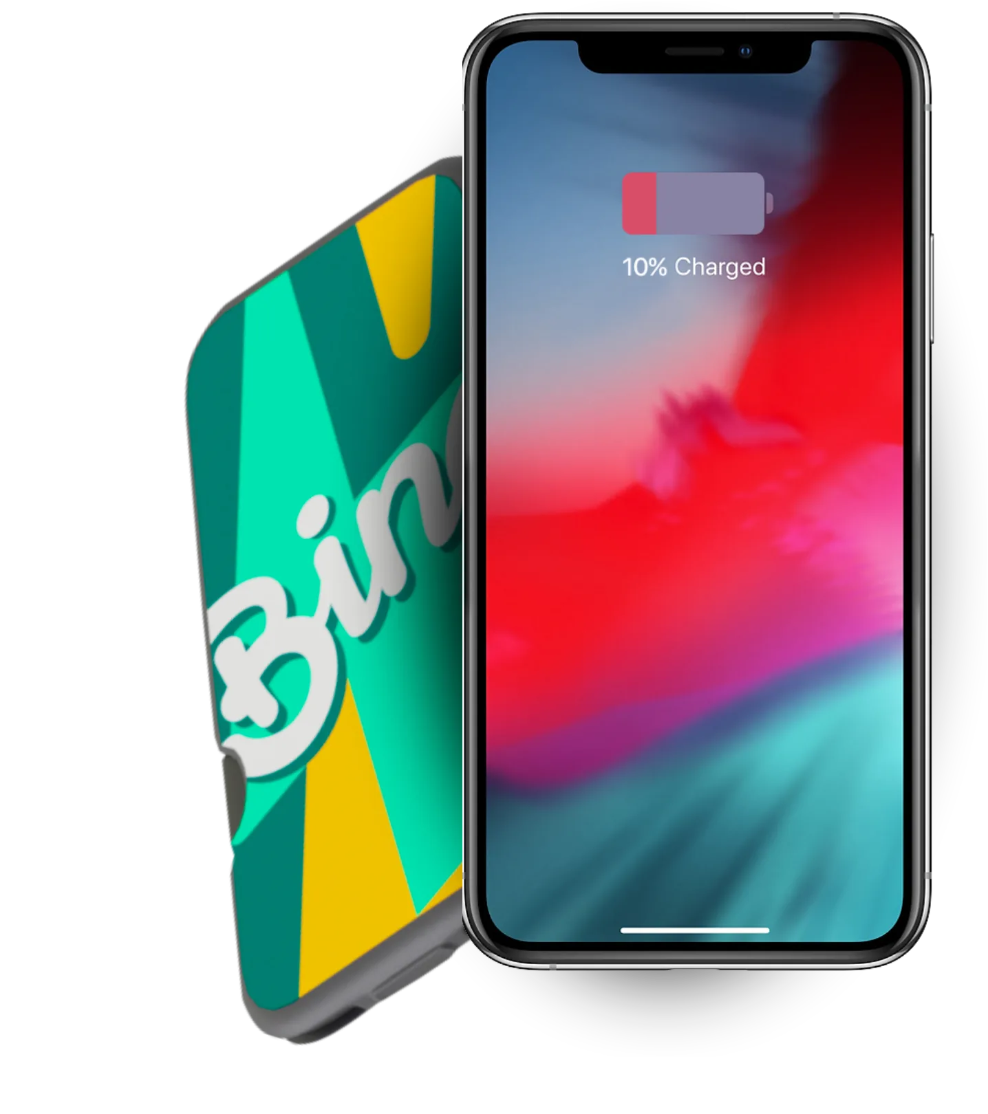 Batterie externe Bine à côté d’un smartphone